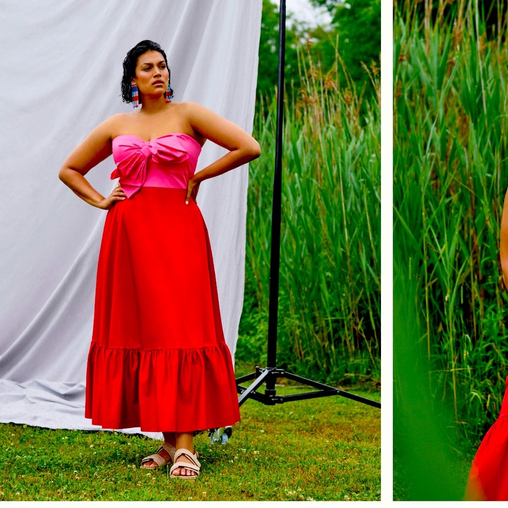Bow tie maxi dress